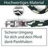 Pferdelinis Horse LEASH, 2 m, Dark Green/Black/Cream, with Sturdy Panic