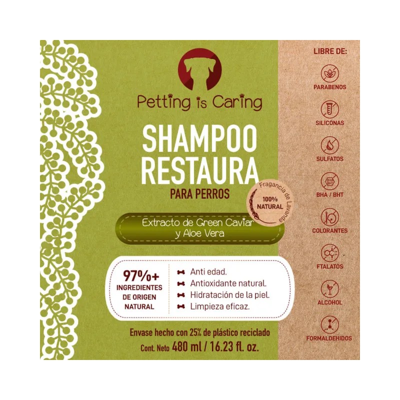 Shampoo Natural Perros Gato 480ml - Champú 97% Ingredientes