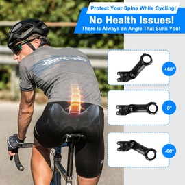 Libershine Bike Stem Riser, Adjustable MTB Stem 31.8mm Handlebar, Bike Stem 0-60° Degree, with Hex Key, Aluminum Alloy Bike Handlebar Stem Riser for Mountain Bike Road Bike City Bike Bicycle