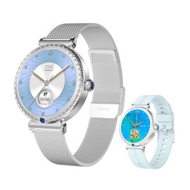 ZiCOWAY H17 Smart Watch for Women,Bluetooth Calling,AMOLED Women Fitness Tracker,IP67 Waterproof, Sleep/Heart Rate Monitor, Calorie Counter for 100+ Sport Modes, Android iOS Compatible