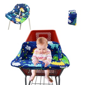 Pozico Shopping Cart Cover for Baby or High Chair Cover,Baby Shopping Cart Cover Machine Washable/Free Portable Cloth Bag-Dinosaurs