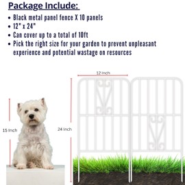 ShopLaLa Garden Fence Animal Barrier (20 Panels) 12in(L) x 24in(H) Rustproof Decorative Swan Up Down Metal Wire Fencing Flower Bed Edging for Landscape Patio Yard Decor White Small Fences for Dogs