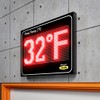 Yellow Safety®, Combo: Large Digital Time and Temperature Electric Sign,11"x15",