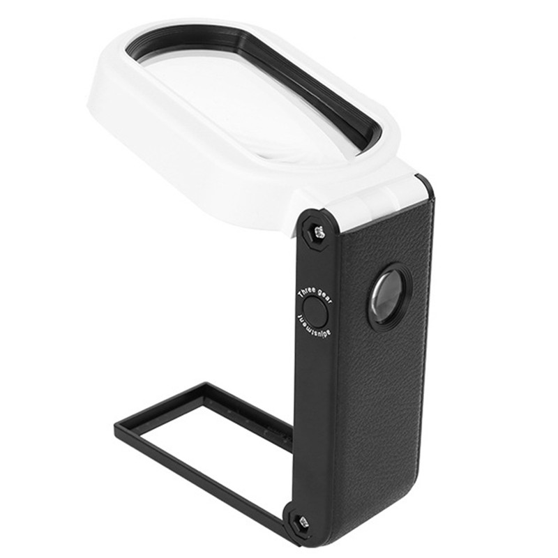 Handheld Magnifying 10X 25X Dual Glass Folding Magnifier Square W/