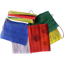 FAIR TRADE NEPALESE TIBETAN BUDDHIST WIND HORSES PRAYER FLAGS - 25 STRING 22CM x 16CM by NATURAL FLOW