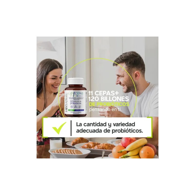 Probioticos 11 Cepas De 120 Billones Megabiotic 90 Capsulas 120