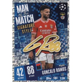 Topps Match Attax 2023 2024 Goncalo Ramos Man Of The Match Signature Style Card