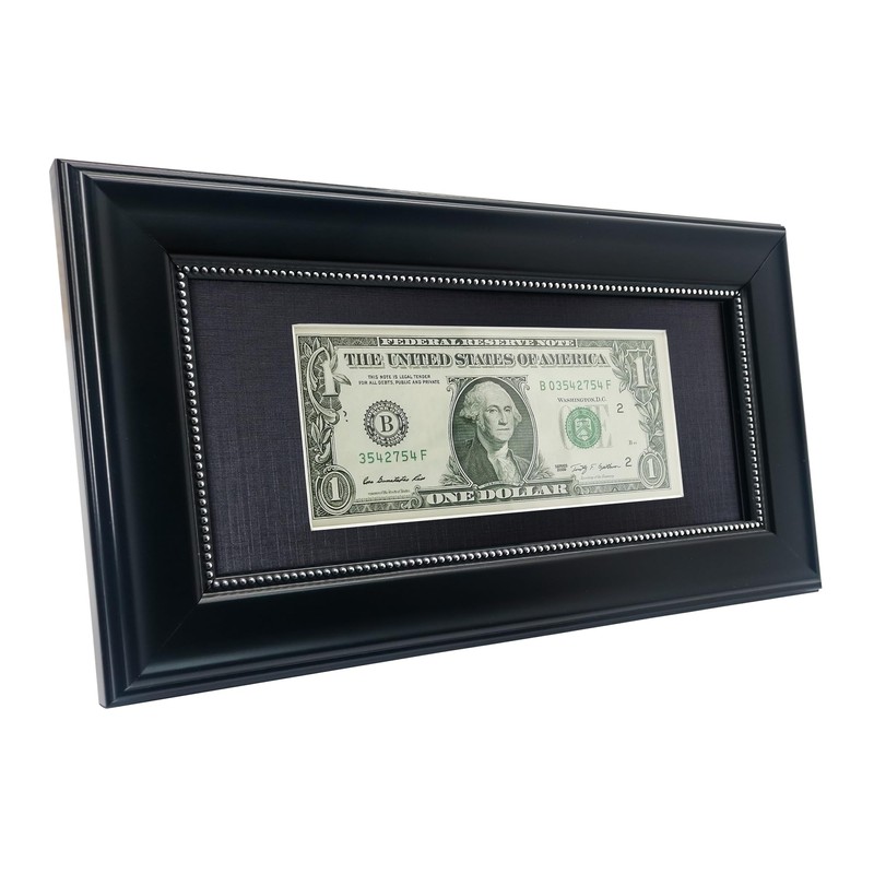 GMFrames Black Dollar Bill Frame with Black Mat or Display