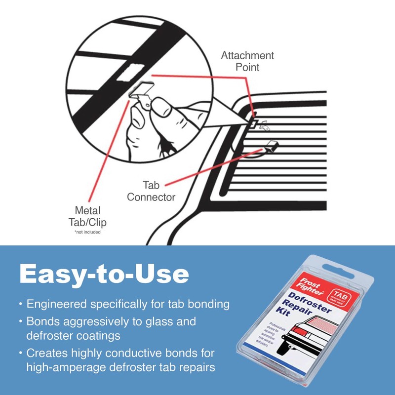 Frost Fighter Rear Window Defroster/Defogger Tab Bonding Repair Kit 2000