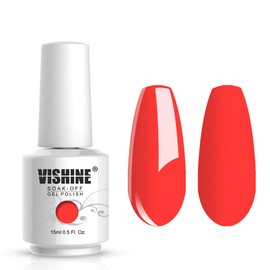 Vishine Gelpolish Professional Lacquer Color Soak Off UV LED Gel Nail Polish Manicure Orangered(1475)