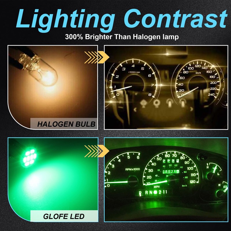 GLOFE 40 Pieces T10 194 168 LED Dash Instrument Light