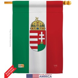 Hungary House Flags 2 pcs Pack Regional Nationality Nation International World Country Particular Area Small Decorative Gift Yard Banner Double-Sided Made In USA 28 X 40