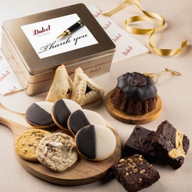 Dulcet Gift Baskets Classic Thank You Appreciation Gift Box Tin with Baked Goods Snack Great Gift Idea for Mom, Dad, Daughter, Siblings, Friends & Co-workers