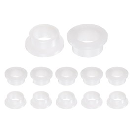 QUARKZMAN Pack of 12 Flange Sockets Plastic Bushings ID 10 mm x OD 13 mm x Length 6.5 mm Nylon Bushings, White