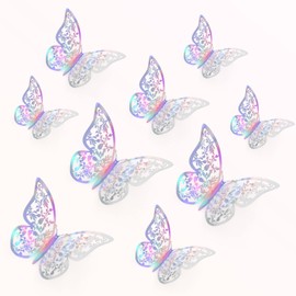 Zhenle 36Pcs 3D Butterfly Wall Sticker 3 Sizes Butterfly Wall Decals Butterflies Stickers for Walls Bedroom Party Wedding Decors(Colorful), Multicolor