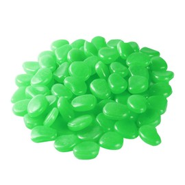 Mdurian Pack of 200 Luminous Stones Garden Glow in the Dark Pebbles Luminous Pebbles Fluorescent Stones for Home Garden Aquarium Decoration Light Green