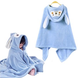 Lanjue Cartoon Monkey Kids Hooded Towel, Ultra Soft Kids Poncho Towel Children Bath Towel Kids Novelty Towels Swimming Beach Towel for Boys Girls Under 5.25 Feet