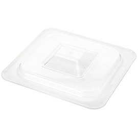 Vogue Polycarbonate Plastic 1/6 Gastronorm Lid, Clear, GN 1/6 Lid, Size: 176(W) X 162(D)mm, Dishwasher Safe, Temperature Range: -40°C to 100°C, Transparent for Easy Monitoring, U248
