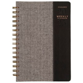 AT-A-GLANCE 2025 Planner, Weekly & Monthly, 5-1/2" x 8-1/2", Small, Signature, Black (YP2000525)