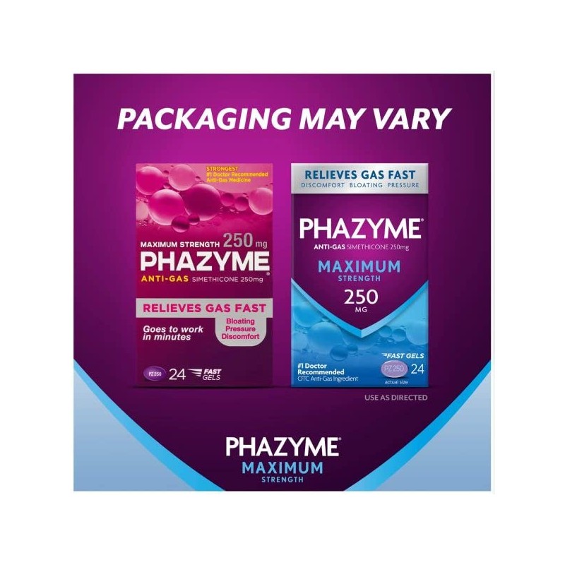 Phazyme Maximum Strength 250mg Anti Gas 24 ct. Softgel (Pack