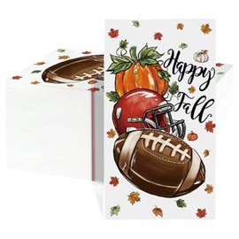 50Pcs Fall Paper Napkins, American Football Pumpkin