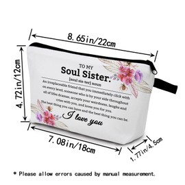 YULUENZE Inspirational Gifts Soul Sister Definition Makeup Bag Positive Quote Toiletry Pouch with Zipper Friendship Birthday Christmas Gift for Women Sisters Friends Soul Sisters