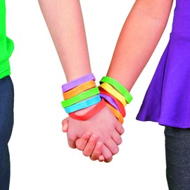 Fun Express I Love to Read Rubber Bracelets - 24 Pieces - Educational and Learning Activities for Kids