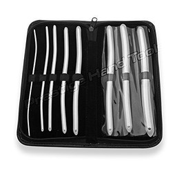 PTL Urethral Dilatator Set of 8 Hegar Dilatator OB/GYN Metal both ends 3 mm to 18 mm