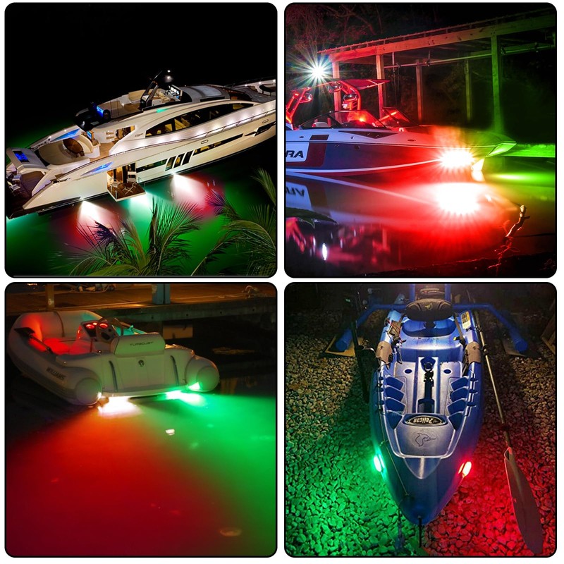 Lumanious Boat Navigation Lights, 12V Stainless Steel Marine Navigation Lights,