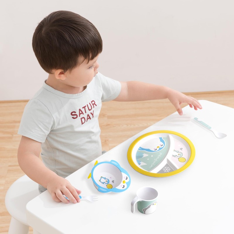 Kids Feeding Set 5 Pcs, Tableware Set for Toddlers Includes