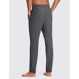 CRZ YOGA Mens Comfy Lounge Pants 30" - Super-Soft Open Bottom Yoga Casual Pajama Sweatpants Around The House with Pockets Charcoal Heather Medium