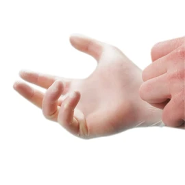 DISPOSABLE VINYL GLOVES. POWDER FREE. PACK 100. FOOD, CLEANING. SIZE MEDIUM