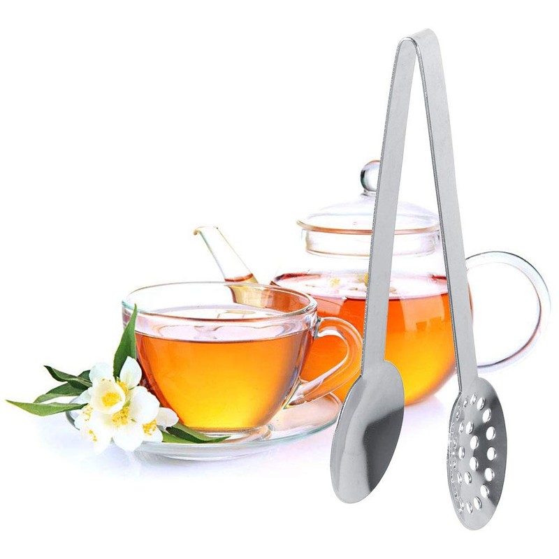 TraderPlus 2 Pack Stainless Steel Tea Bag Squeezer Tongs Strainer