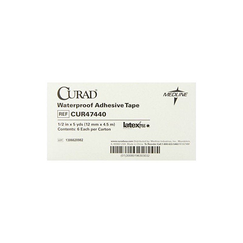 Curad Waterproof Adhesive Tape, 1/2 In. x 5 Yds., 6
