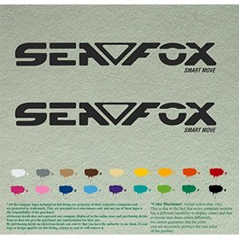 Pair of Seafox Boat Compatible Replacement Restoration Decals Sea Fox Vinyl Stickers Outboard Motor Set of 2 (12", Black 070)