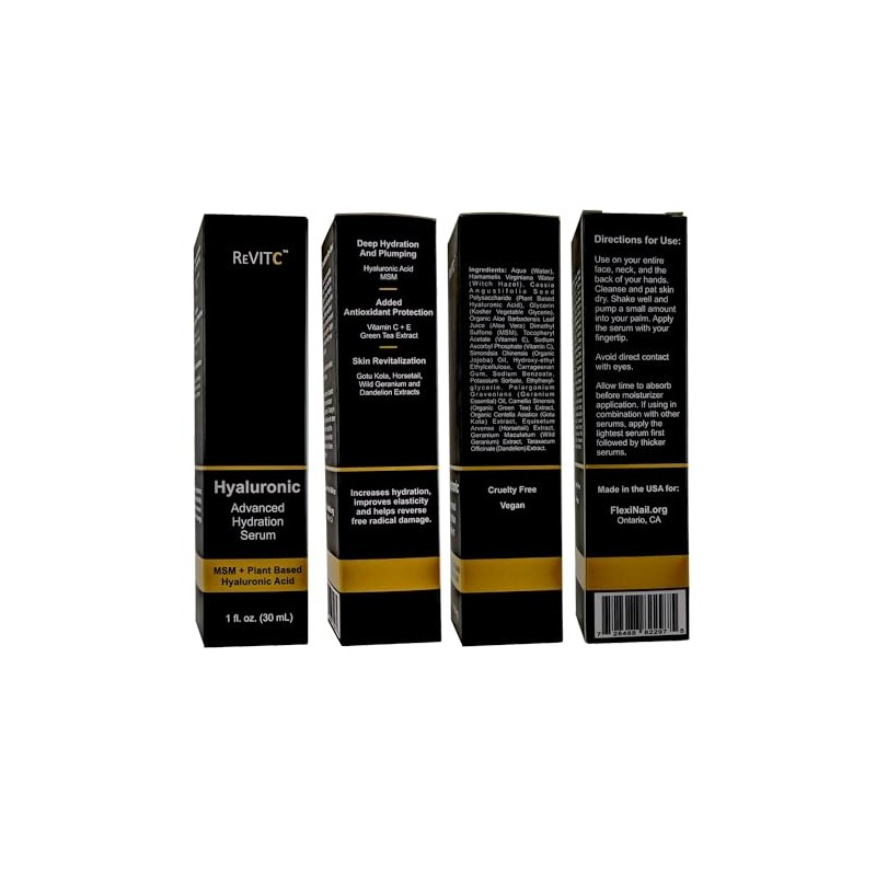 FlexiNail Suero De Hidratación Avanzada Revitc Hyaluronic Con Msm Y