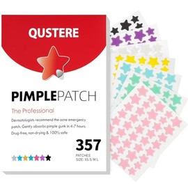 QUSTERE- Parches para espinillas en la cara, parches hidrocoloides coloridos para el acn, lindas cubiertas para espinillas en forma de estrella para  