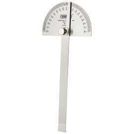 General Tools 18 Round Head Stainless Steel Angle Protractor, 0 to 180 Degrees, 6-Inch Arm