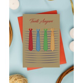 Partylandia Good Birthday Card Embossed Printed (Ties)