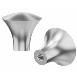 SCHILDER Systeme - Drawer Knobs Furniture Handles Cupboard Knobs for Bathroom Bedroom Round Diameter 2cm Stainless Steel Silver Pack of 8
