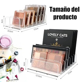 Organizadores De Paletas De Sombras De Ojos, Paquete De 2 Organizadores De Maquillaje De Paleta De Sombras De Ojos Acrílicas, Organizador De Maquillaje De 7 Secciones, Transparente Paquete De 2