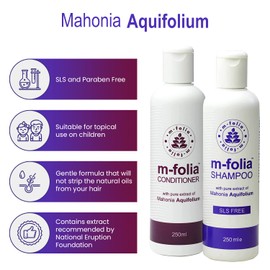 M-FOLIA Shampoo & Conditioner Set 250ml Pack Save Over 10% Light Cream Rinse Conditioning Treatment for Scalp Psoriasis and Eczema & Shampoo is Specially Formulated to Help Rejuvenate, Soothe & Clear
