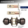 Probrico 5 Pack Oil Rubbed Bronze Door Knobs with Lock,