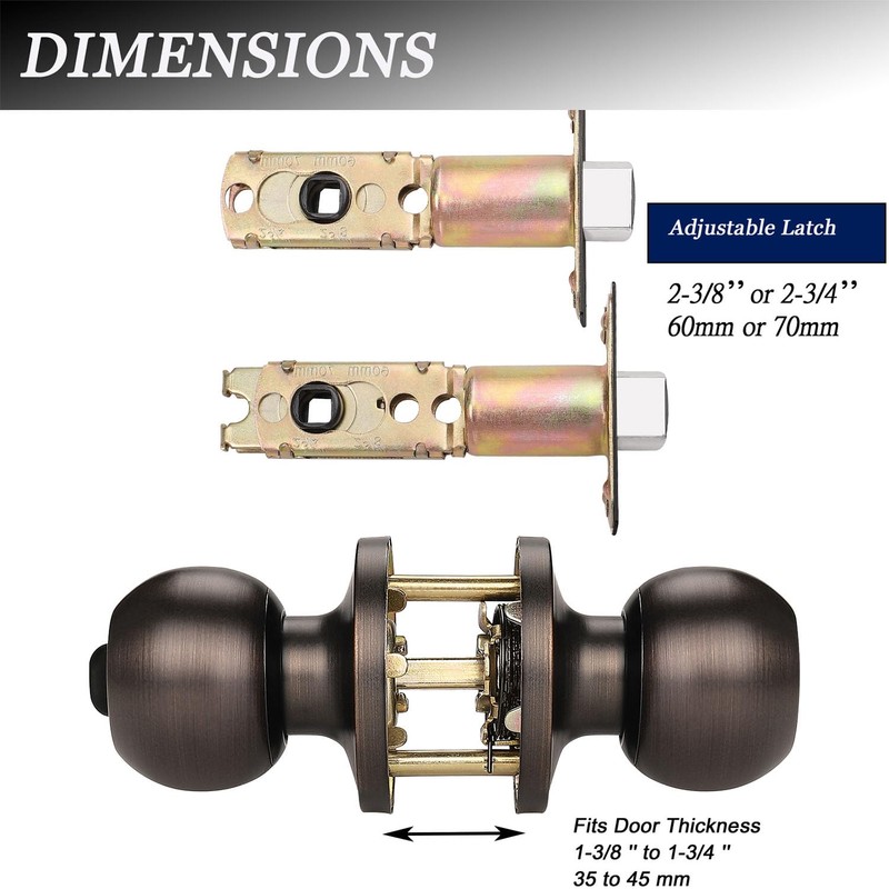 Probrico 5 Pack Oil Rubbed Bronze Door Knobs with Lock,