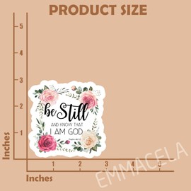 (3PCS) Be Still and Know That I Am God Psalm 46:10 Sticker Christian Faith Sticker Bible Verse Sticker, Religious Sticker, Waterproof Vinyl Decal for Books Laptops Tumblers Water Bottles, Size 3" x 3"