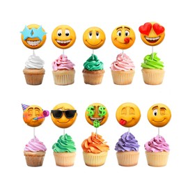 10 PCS NEWMOJI ® Faces Party Cupcake Toppers - Add Expressive Fun to Your Treats!