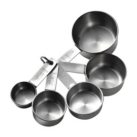 Stainless steel measuring cup and spoon set, measuring cup and spoon, cooking and baking kitchen gadgets (measuring glass)