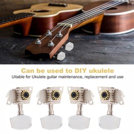 Fdit Ukulele Tuning Pegs, 2L2R Silver, Ukulele Replacement, Music Students, Amateurs, Guitar Maintenance, Tuning Strings