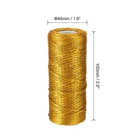PATIKIL 110 Yards Decorative Metallic Bakers Twine, 1 Rolls Wrapping Twine String Rope DIY Tie Gift Packing Materials for Christmas Crafts Wedding Present,Gold