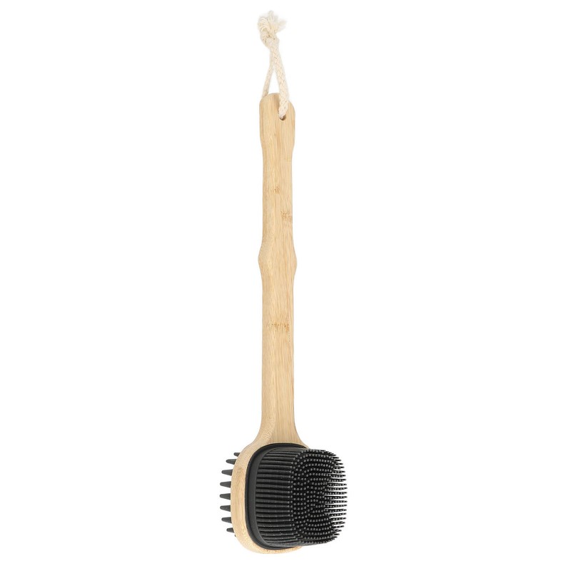Long Handle Bath Brush with Handing Rope Silicone Shower Back